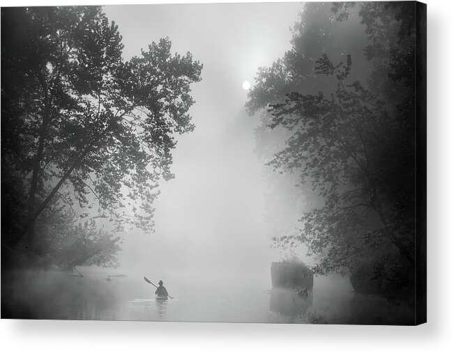 Kayak Acrylic Print featuring the photograph Lost in Mist by Robert Charity
