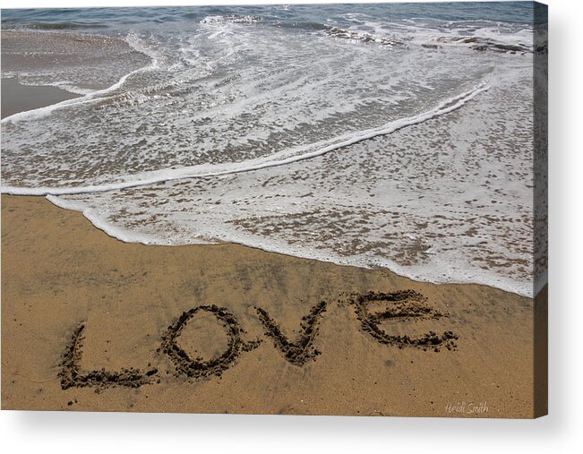 Abstract Acrylic Print featuring the photograph Love On The Beach by Heidi Smith
