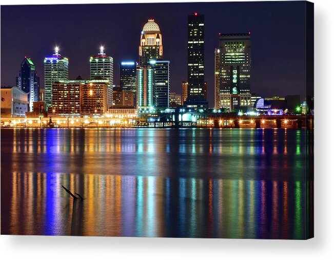 Louisville Acrylic Print featuring the photograph Lovely Louisville Lights by Frozen in Time Fine Art Photography