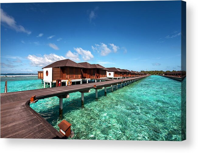 Jenny Rainbow Fine Art Photography Acrylic Print featuring the photograph Luxury Water Villas of Maldivian Resort by Jenny Rainbow