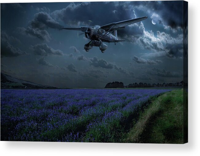 148 (special Duties) Squadron Acrylic Print featuring the photograph Lysander on secret operation by Gary Eason