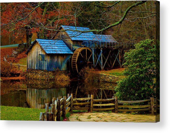 Landscape Acrylic Print featuring the photograph Mabry Mill II by Mark Currier