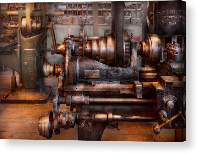 Machinist Acrylic Print featuring the photograph Machinist - Steampunk - 5 Speed Semi Automatic by Mike Savad