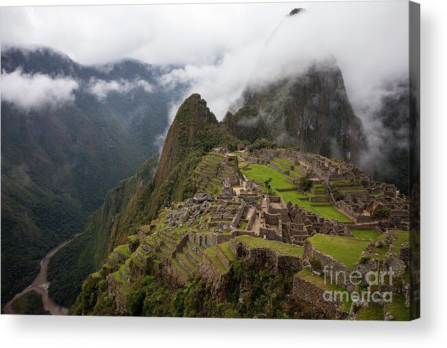 Peru Acrylic Print featuring the photograph Machu Picchu by Timothy Johnson