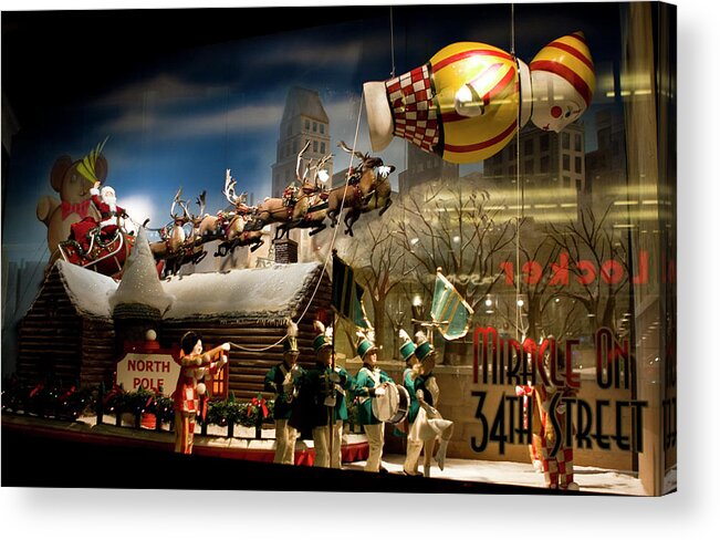 New York City Acrylic Print featuring the photograph Macy's Miracle on 34th Street Christmas Window by Lorraine Devon Wilke
