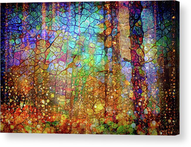 Deep In The Woods Acrylic Print featuring the mixed media Magical woods by Lilia S