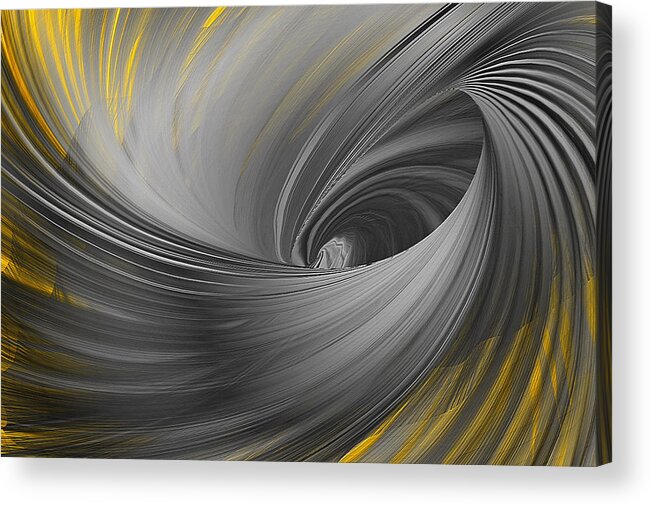 Yellow Acrylic Print featuring the painting Majestic Soar by Lourry Legarde
