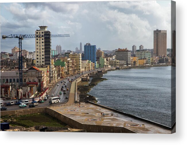 Travel Acrylic Print featuring the photograph Malecon in Havana by Arthur Dodd