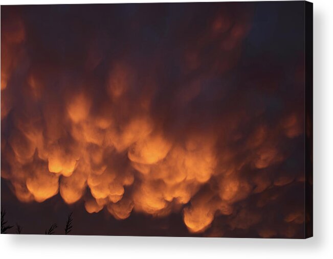  Mammatus Clouds Acrylic Print featuring the drawing Mammatus Clouds by Jeff Townsend