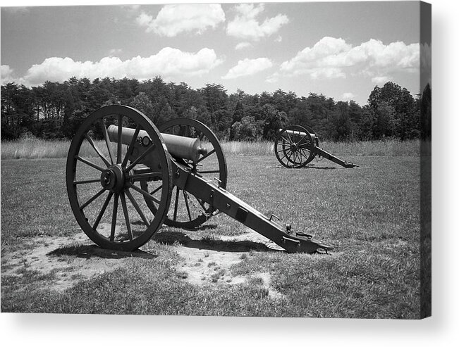 Agriculture Acrylic Print featuring the photograph Manassas Battlefield 2 BW by Frank Romeo
