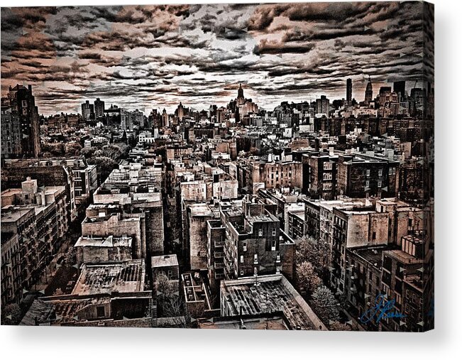 New York City Buildings Acrylic Print featuring the photograph Manhattan Landscape by Joan Reese