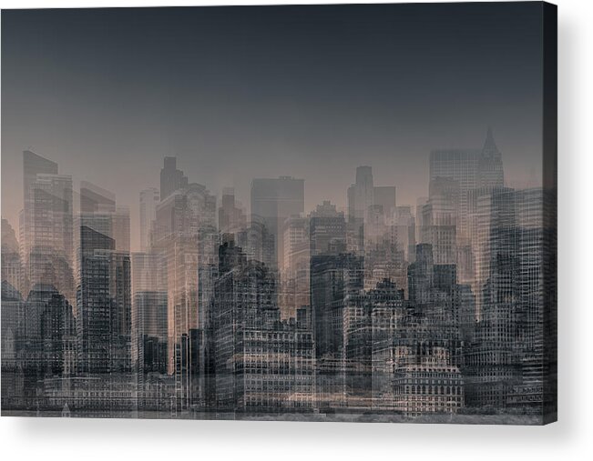 Manhattan Moves Acrylic Print featuring the digital art Manhattan Moves by Az Jackson