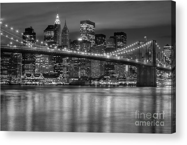 Clarence Holmes Acrylic Print featuring the photograph Manhattan Night Skyline IV by Clarence Holmes