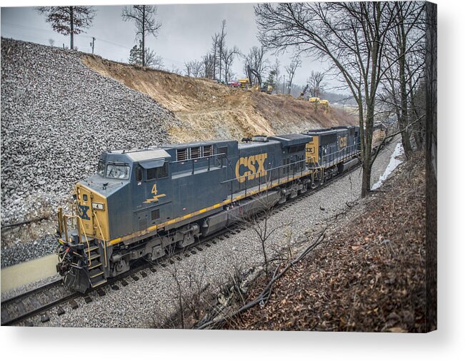 Csx Railroad Acrylic Print featuring the photograph March 14. 2015 - CSX engine 4 by Jim Pearson
