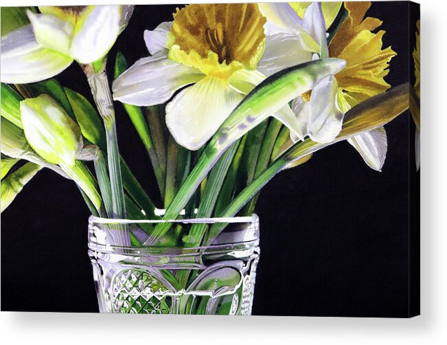 Daffodil Acrylic Print featuring the painting March Equinox by Denny Bond