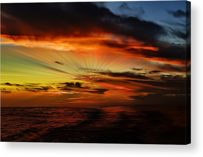 Coast Acrylic Print featuring the photograph Marco Sunset Rays by Mark Myhaver