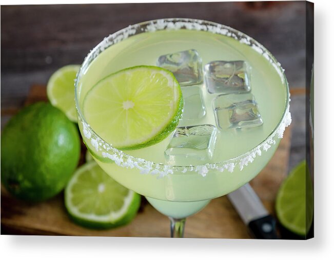 Adult Beverage Acrylic Print featuring the photograph Margarita Close Up by Teri Virbickis