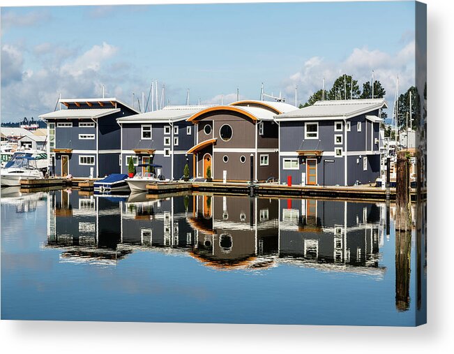 Blue Acrylic Print featuring the photograph Marina Homes Reflected by Darryl Brooks