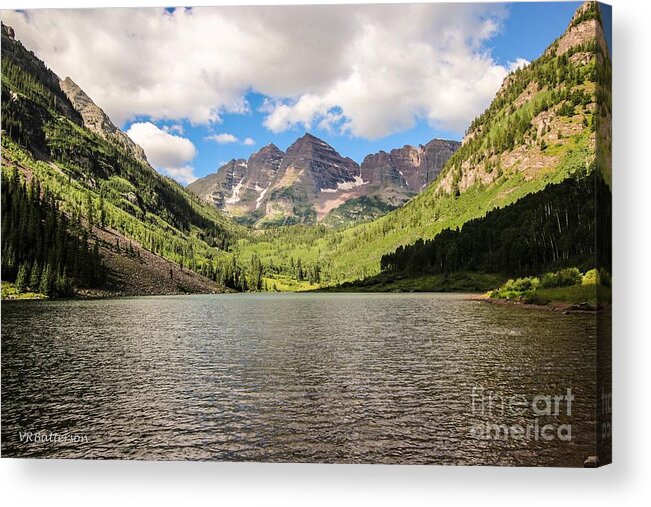 Maroon Bells Acrylic Print featuring the photograph Maroon Bells Image Three by Veronica Batterson