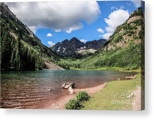 Maroon Bells Acrylic Print featuring the photograph Maroon Bells Image Two by Veronica Batterson