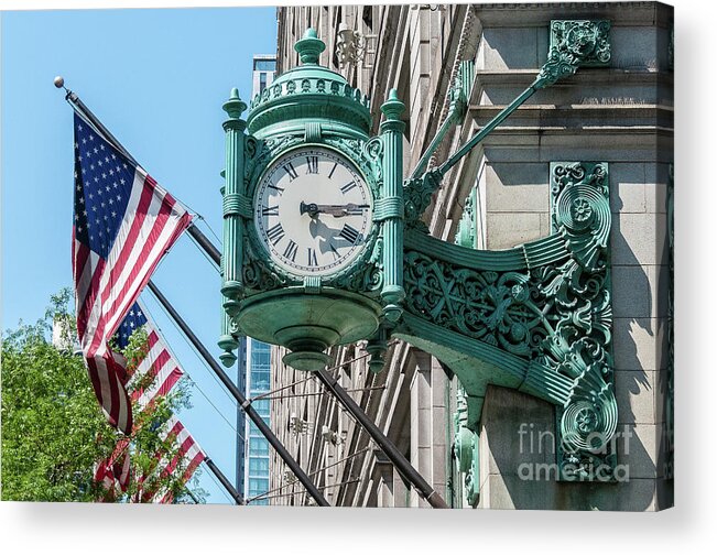 1897 Acrylic Print featuring the photograph Marshall Field's Clock by David Levin