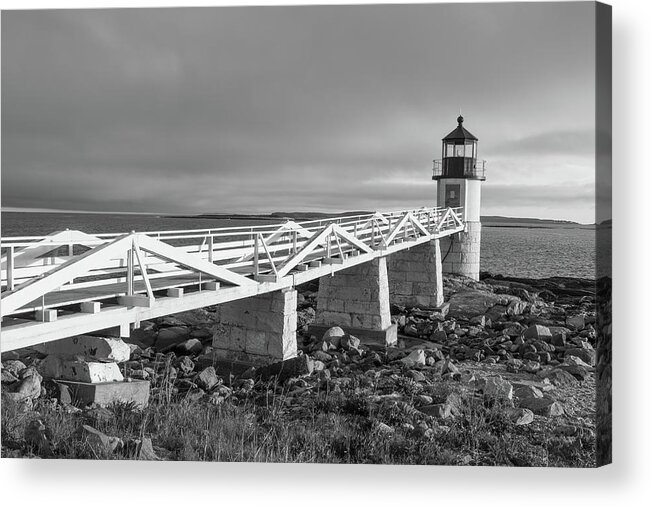 Black And White Acrylic Print featuring the photograph Marshall Point Lighthouse by Kyle Lee