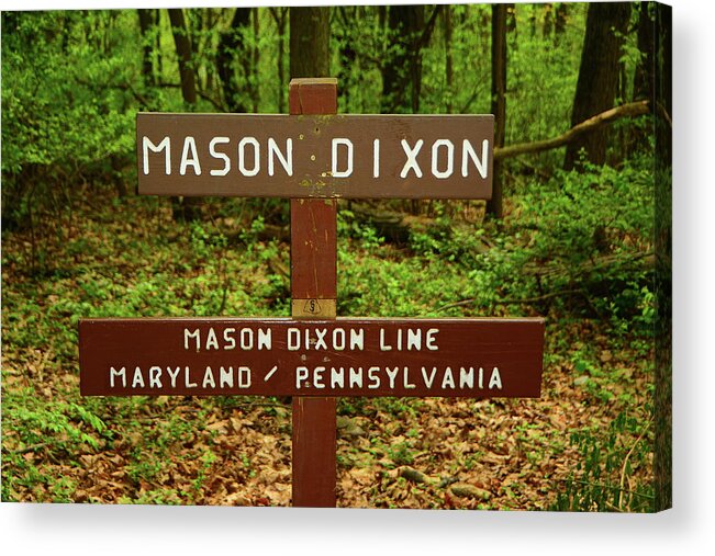 Mason Dixon Pa And Md State Line Acrylic Print featuring the photograph Mason Dixon PA and MD State Line by Raymond Salani III