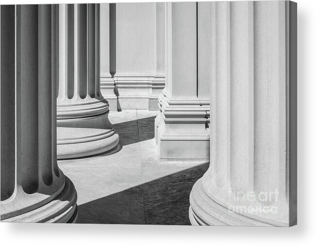 Mit Acrylic Print featuring the photograph Massachusetts Institute of Technology Columns 1 by University Icons