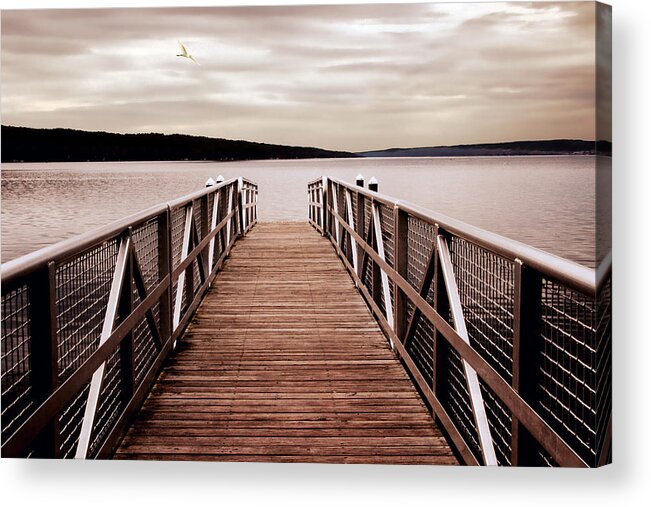 Dock Acrylic Print featuring the photograph Mauve Morning by Jessica Jenney