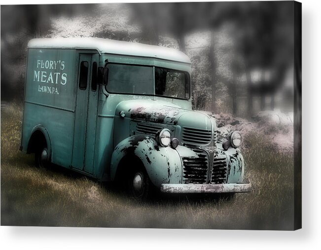 Old Meat Truck Acrylic Print featuring the painting Meat Truck by Gray Artus