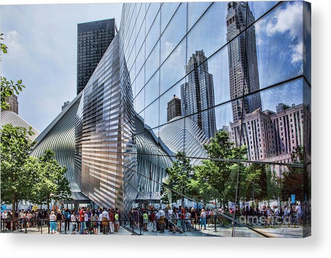 New York Acrylic Print featuring the photograph Memorial Reflections by Shirley Mangini