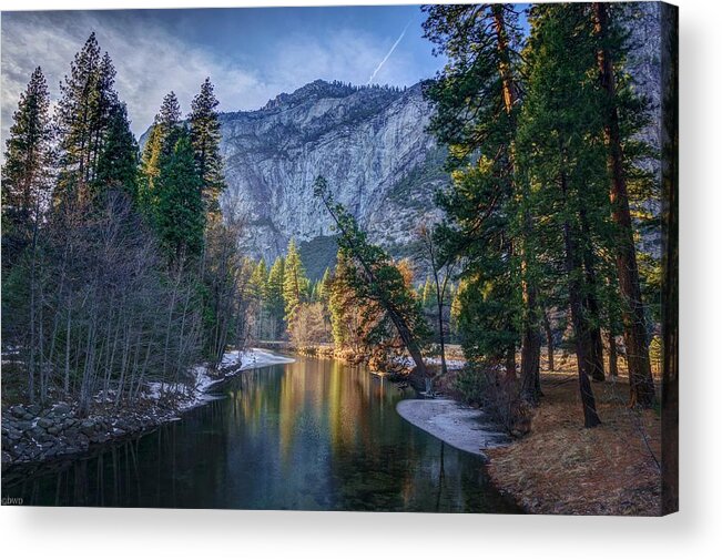Reflections On The Merced River Acrylic Print featuring the photograph Merced Reflection by David Dedman