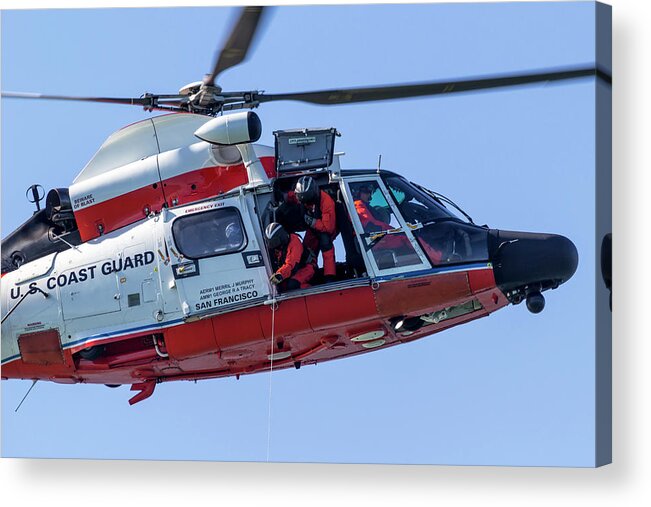 Helicopter Acrylic Print featuring the photograph MH-65 Hoist by Rick Pisio