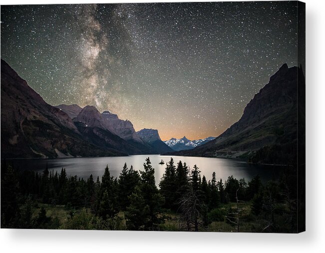 Glacier Acrylic Print featuring the photograph Midnight in Glacier National Park by Matt Hammerstein