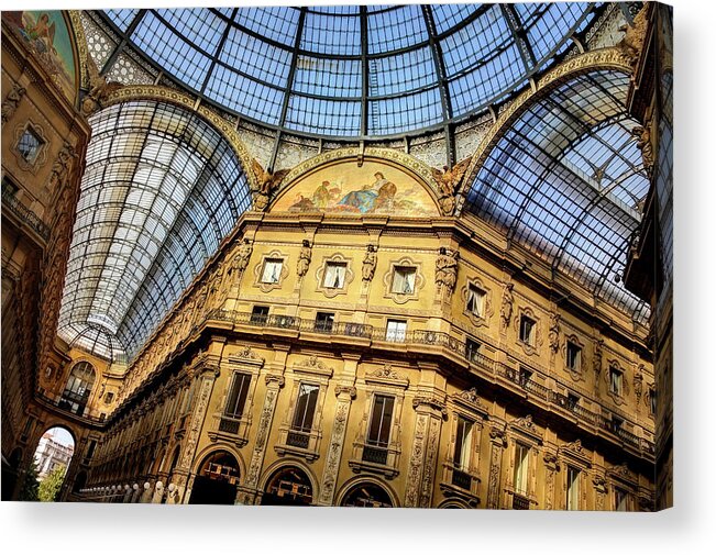 Milan Acrylic Print featuring the photograph Milan Galleria Vittorio Emanuele II by Carol Japp