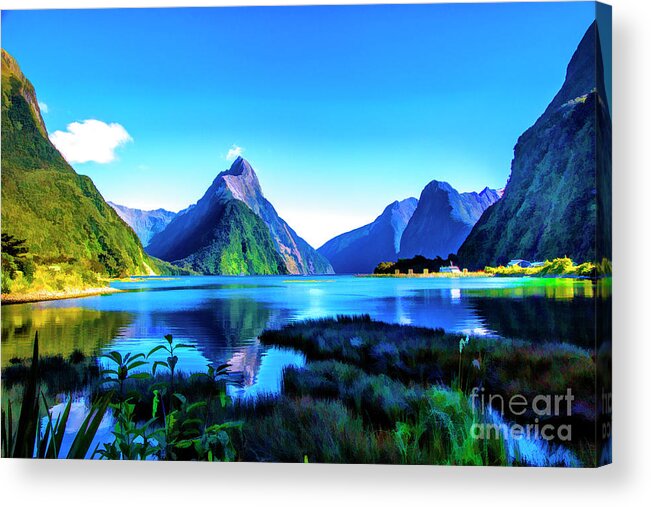 New Zealand Milford Sound Acrylic Print featuring the photograph Milford Beauty by Rick Bragan