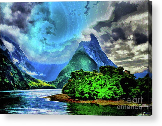 New Zealand Milford Sound Acrylic Print featuring the photograph Milford Sound by Rick Bragan