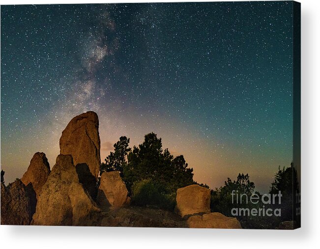 Grand Canyon Acrylic Print featuring the photograph Milky Way Over Grand Canyon Rocks by Alissa Beth Photography