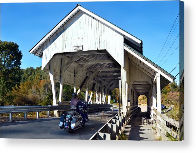 Miller's Run Acrylic Print featuring the photograph Millers Run Covered Bridge by Catherine Sherman