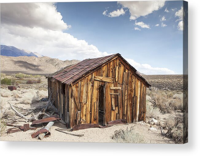 Benton Acrylic Print featuring the photograph Miner's Shack in Benton Hot Springs by Michele Cornelius