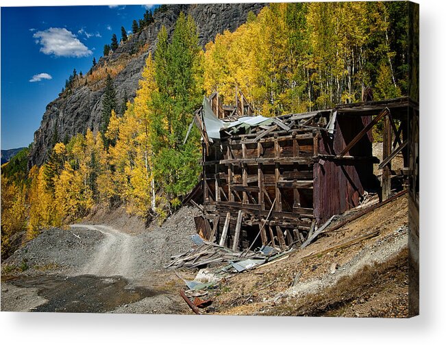 Mine Acrylic Print featuring the photograph Mining Tracks of Old by Elin Skov Vaeth