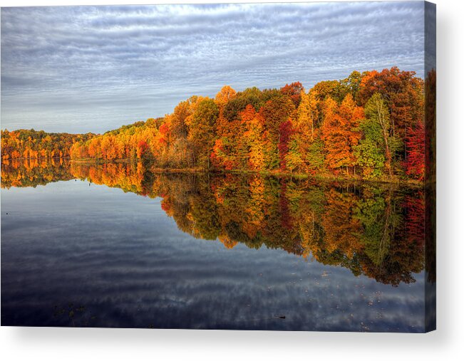 Glassy Acrylic Print featuring the photograph Mirror Mirror On The Fall by Edward Kreis