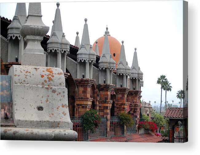 Mission Inn Acrylic Print featuring the photograph Mission Inn Authors Row by Amy Fose