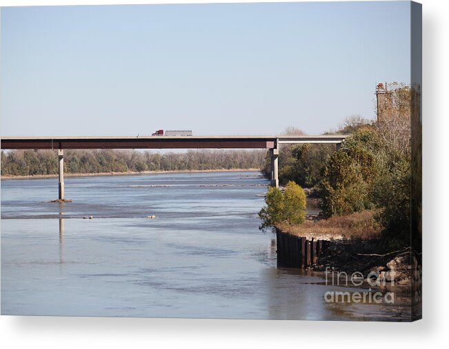 Bridge Acrylic Print featuring the photograph Missouri River at Boonville by Kathryn Cornett