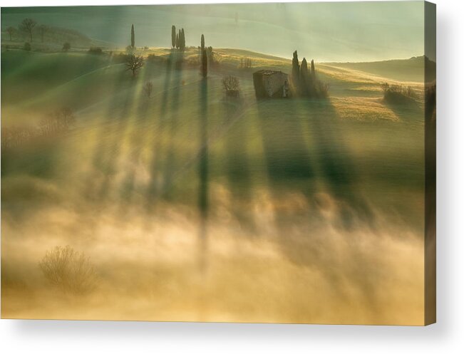 Landscape Acrylic Print featuring the photograph Mist by Krzysztof Browko