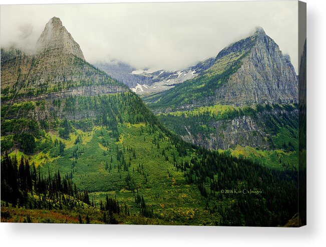 Mountains Acrylic Print featuring the photograph Misty Glacier National Park View by Kae Cheatham