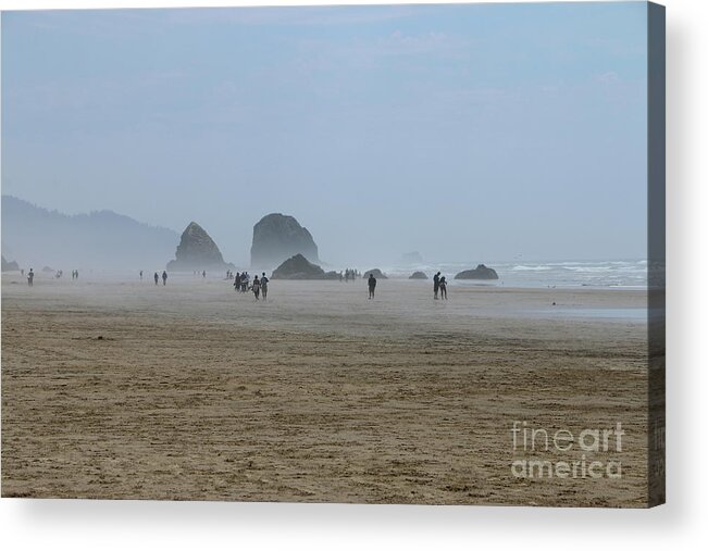 Oregon Acrylic Print featuring the photograph Misty Morning At Cannon Beach by Christiane Schulze Art And Photography