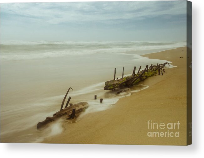 Art Acrylic Print featuring the photograph Misty Shipwreck Coastal / Nautical Landscape Photograph by PIPA Fine Art - Simply Solid