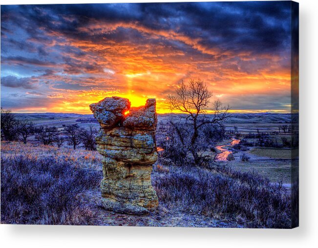 Monolith Acrylic Print featuring the photograph Monolithic Sunrise by Fiskr Larsen