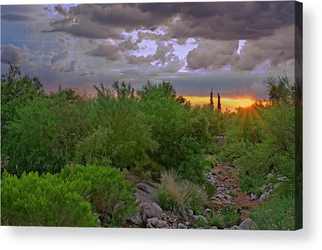 Mark Myhaver Photography Acrylic Print featuring the photograph Monsoon Sunset h56 by Mark Myhaver